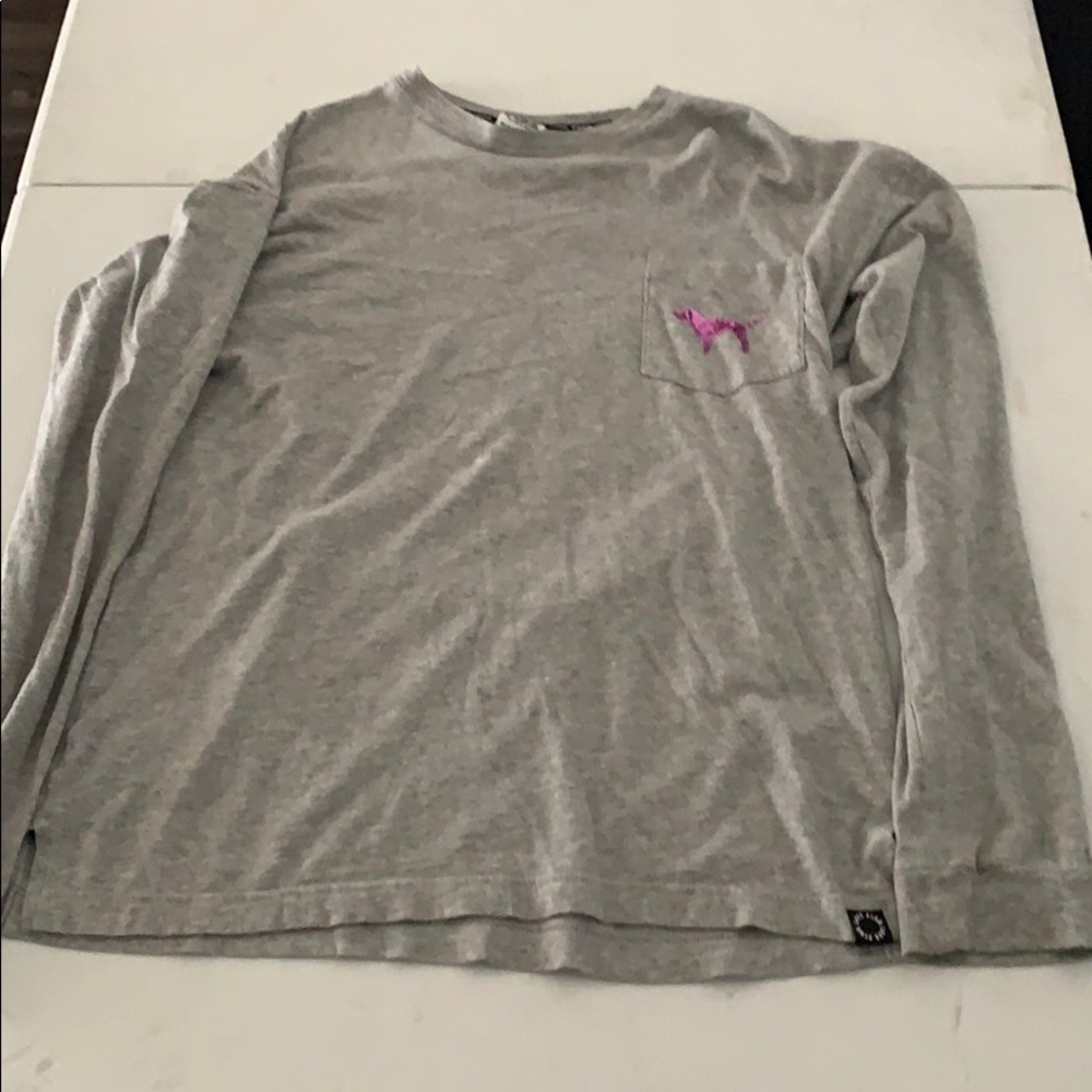 gray and pink sequined PINK long sleeve